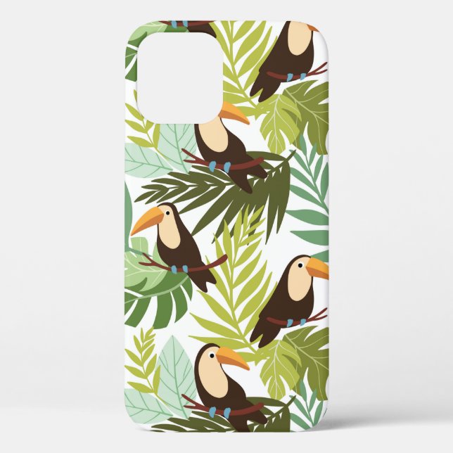 Seamless tropical pattern with toucan and palm lea Case-Mate iPhone case (Back)
