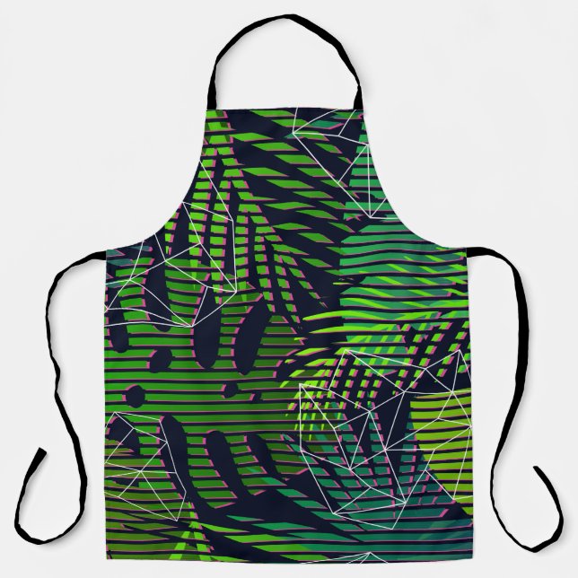 Seamless tropical pattern with tropical plants. Ha Apron (Front)