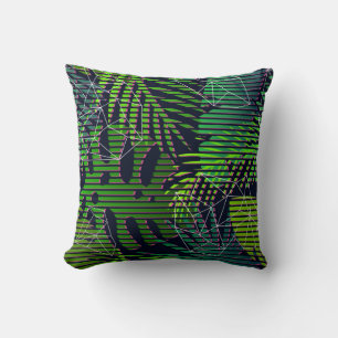 Seamless tropical pattern with tropical plants. Ha Cushion