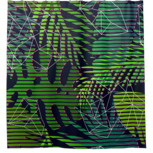 Seamless tropical pattern with tropical plants. Ha Shower Curtain