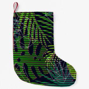 Seamless tropical pattern with tropical plants. Ha Small Christmas Stocking