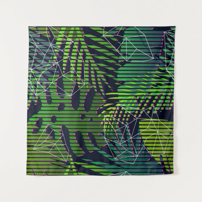 Seamless tropical pattern with tropical plants. Ha Tapestry (Front)