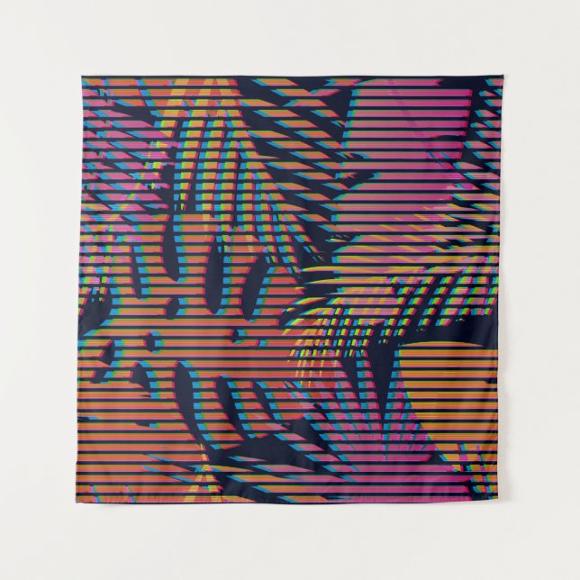 Seamless tropical pattern with tropical plants. Ha Tapestry (Front)
