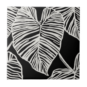 Seamless tropical taro ceramic tile