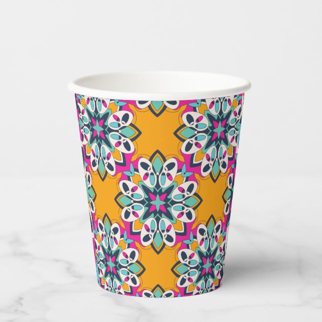 Seamless Turkish Colourful Cute   Paper Cups (Front)