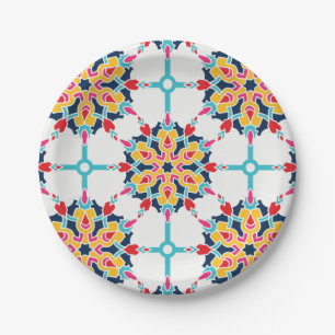 Seamless Turkish Colourful Design  Paper Plate
