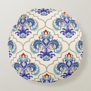 Seamless turkish colourful pattern. round cushion