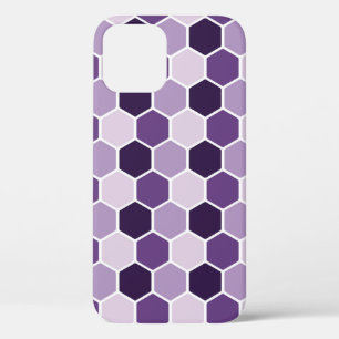 Seamless ultraviolet hexagon pattern. Honeycomb co iPhone 12 Case