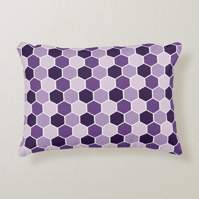 Seamless ultraviolet hexagon pattern. Honeycomb co Decorative Cushion (Front)