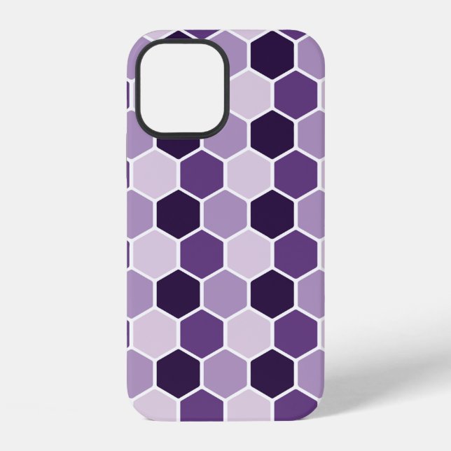 Seamless ultraviolet hexagon pattern. Honeycomb co iPhone Case (Back)