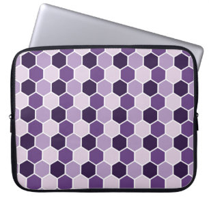 Seamless ultraviolet hexagon pattern. Honeycomb co Laptop Sleeve