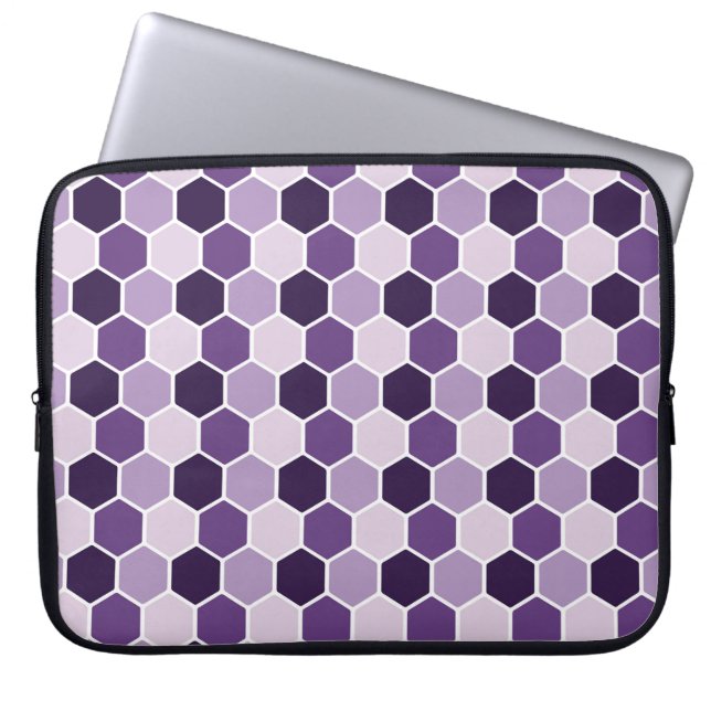 Seamless ultraviolet hexagon pattern. Honeycomb co Laptop Sleeve (Front)