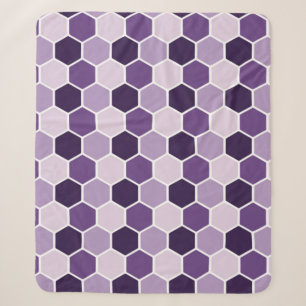 Seamless ultraviolet hexagon pattern. Honeycomb co Sherpa Blanket