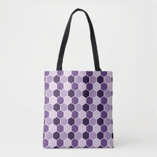 Seamless ultraviolet hexagon pattern. Honeycomb co Tote Bag
