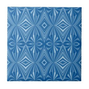 Seamless Unique Stylish Blue Pattern Ceramic Tile