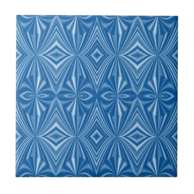 Seamless Unique Stylish Blue Pattern Ceramic Tile (Front)