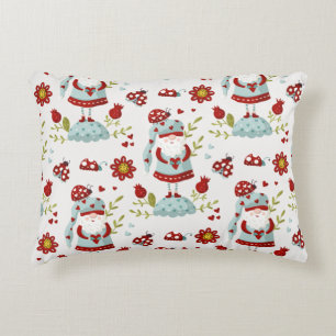 Seamless Valentine Pattern Christmas Santa, flower Decorative Cushion