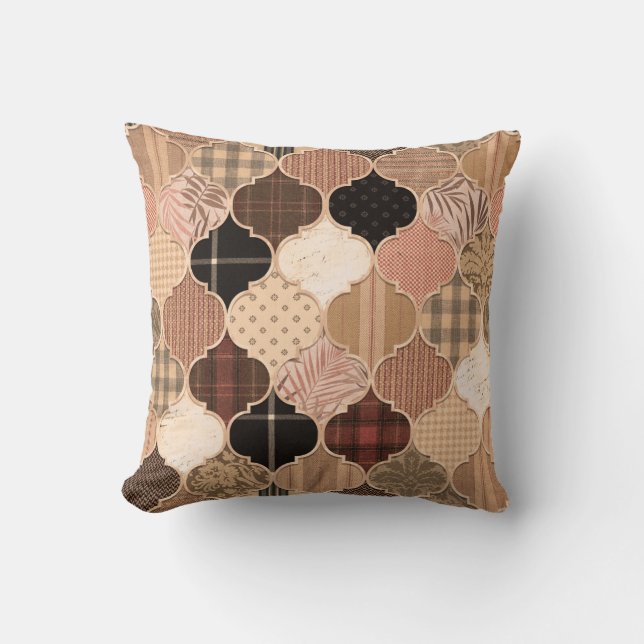Seamless Various Textured Moroccan Tile Pattern Fa Cushion (Front)