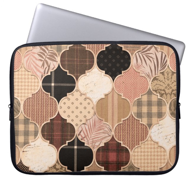 Seamless Various Textured Moroccan Tile Pattern Fa Laptop Sleeve (Front)