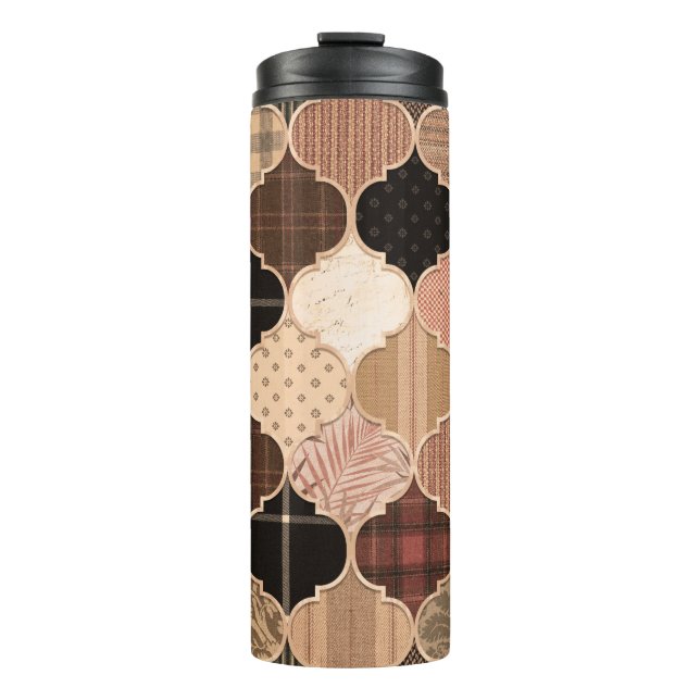 Seamless Various Textured Moroccan Tile Pattern Fa Thermal Tumbler (Front)