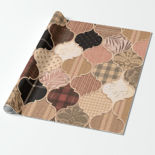 Seamless Various Textured Moroccan Tile Pattern Fa Wrapping Paper