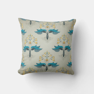 Seamless vintage background. Floral pattern in mod Cushion