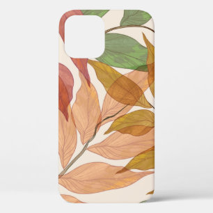 seamless Vintage background with watercolor leaves iPhone 12 Case