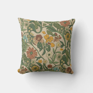 Seamless vintage botanical pattern  cushion