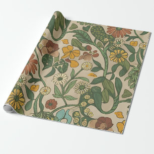 Seamless vintage botanical pattern wrapping paper