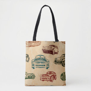 Seamless vintage car background. tote bag