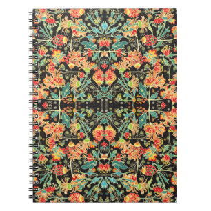 Seamless vintage chaotic decorative abstract flora notebook