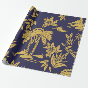 Seamless vintage design designs with Hawaii, trop Wrapping Paper