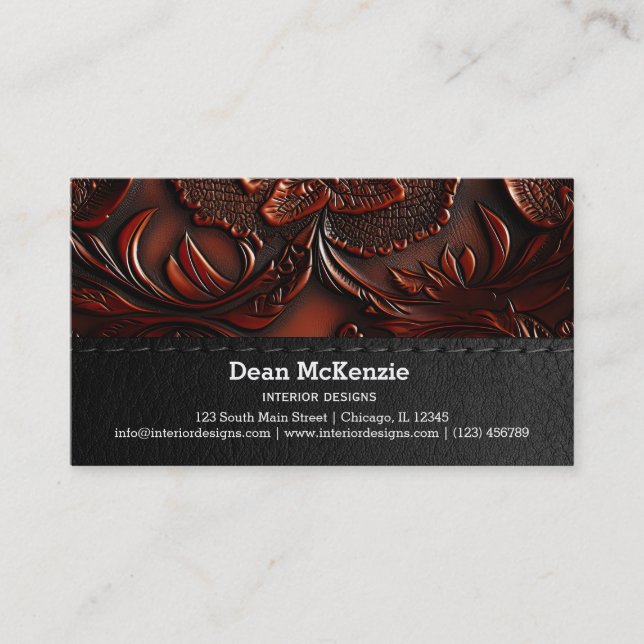 Seamless Vintage Embossed Business Card (Front)