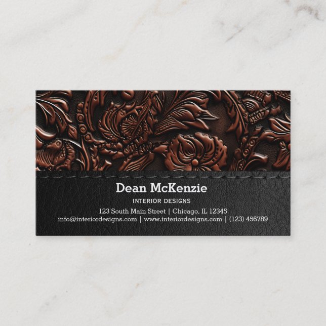 Seamless Vintage Embossed Business Card (Front)