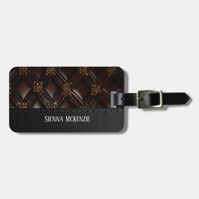 Seamless Vintage Embossed luggage tag (Front Horizontal)
