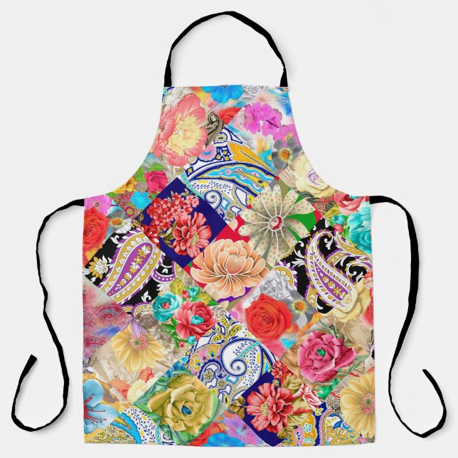 Seamless vintage floral pattern. Arrangement cream Apron (Front)