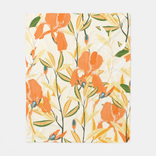 Seamless vintage floral pattern. Arrangement orang Fleece Blanket