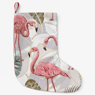 Seamless vintage floral pattern background with fl small christmas stocking