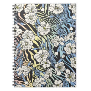 Seamless Vintage floral pattern. Flowers field on Notebook