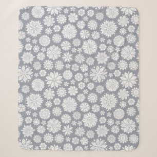 Seamless vintage floral pattern, spring/summer ba sherpa blanket