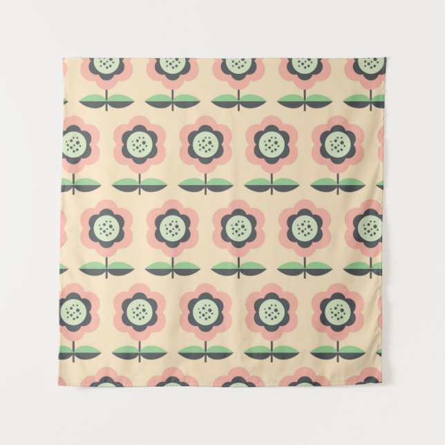 seamless vintage floral pattern tapestry (Front)