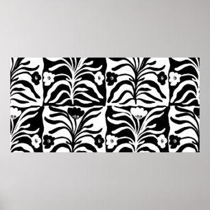 Seamless Vintage hand drawn floral a pattern with  Poster