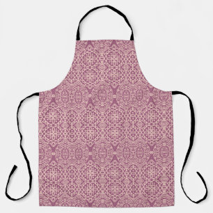 Seamless vintage laced beige - lilac background apron