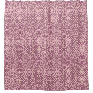 Seamless vintage laced beige - lilac background shower curtain