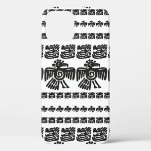 Seamless vintage maya pattern. Black and white eth iPhone 12 Case
