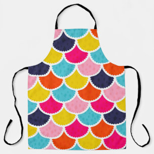 Seamless vintage mermaid pattern as colourful fish apron