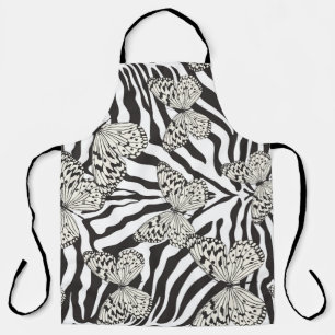 Seamless vintage multicolor butterflies pattern. B Apron