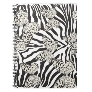 Seamless vintage multicolor butterflies pattern. B Notebook
