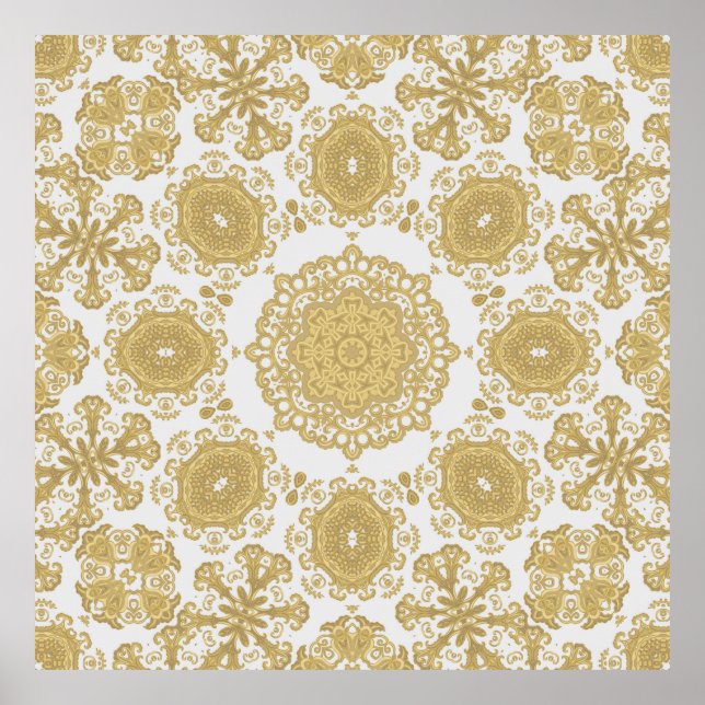 Seamless vintage ornamental texture, oriental, med poster (Front)