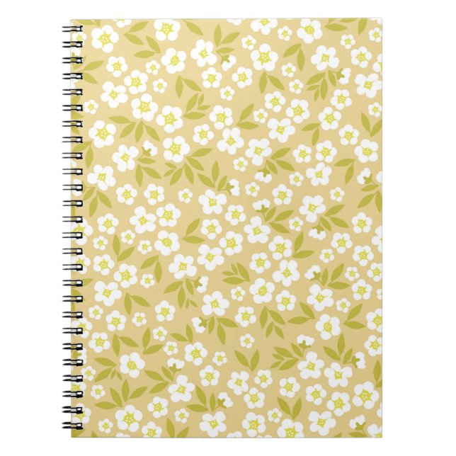 Seamless vintage pattern abstract. Cute white flow Notebook (Front)
